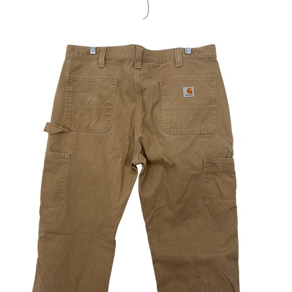 Carhartt Mens Relaxed Fit Brown Work Pants 38x30 100% Cotton Durable SOME STAINS - Picture 8 of 12